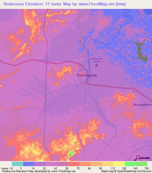 Elevation of Roebourne,Australia Elevation Map, Topography, Contour
