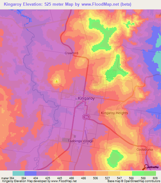 Elevation of Kingaroy,Australia Elevation Map, Topography, Contour