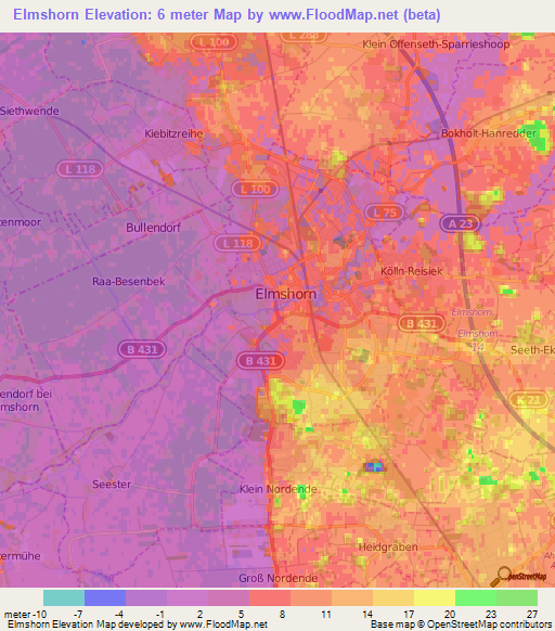 Elevation of Elmshorn,Germany Elevation Map, Topography, Contour