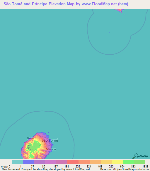 Sao Tome and Principe Elevation Map