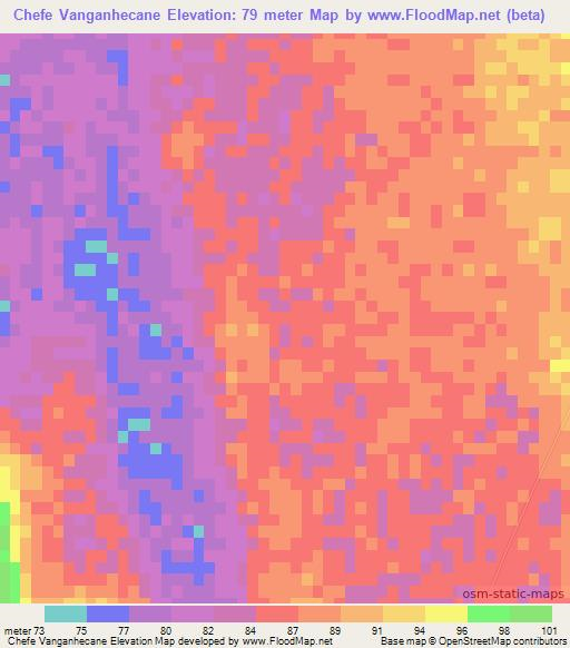 Chefe Vanganhecane,Mozambique Elevation Map