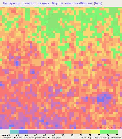 Uachipenga,Mozambique Elevation Map