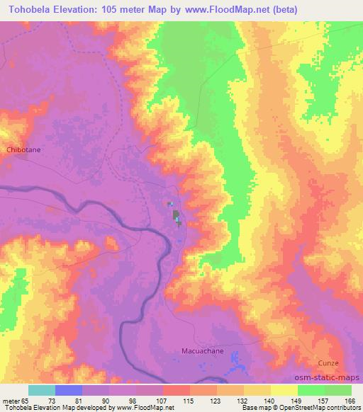 Tohobela,Mozambique Elevation Map