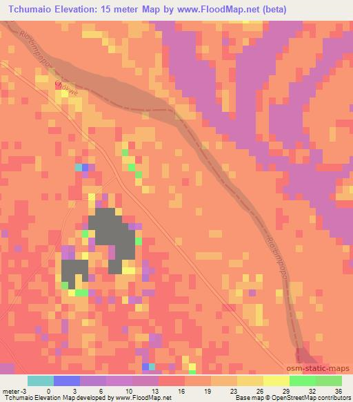 Tchumaio,Mozambique Elevation Map