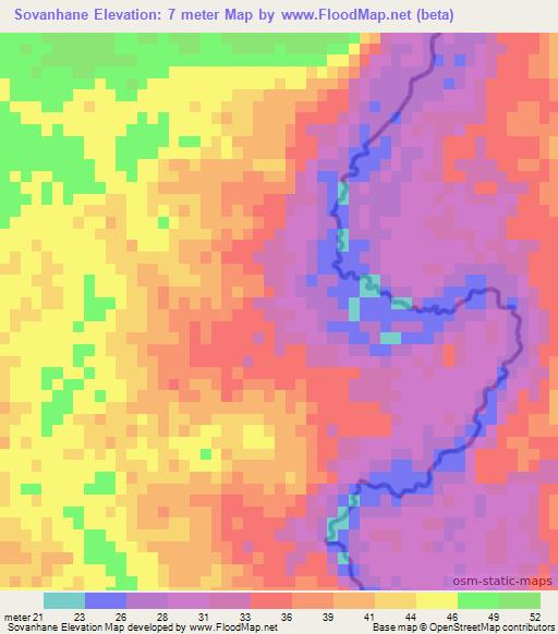 Sovanhane,Mozambique Elevation Map