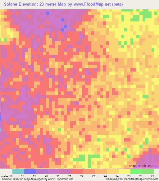 Solane,Mozambique Elevation Map