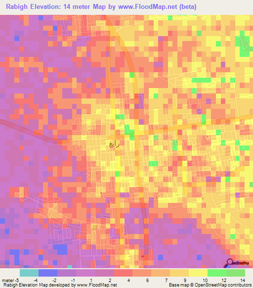 Rabigh,Saudi Arabia Elevation Map