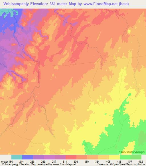 Vohisampanjy,Madagascar Elevation Map