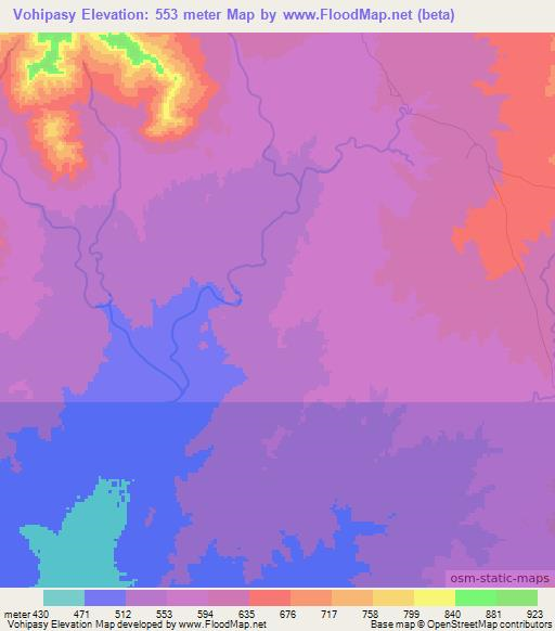 Vohipasy,Madagascar Elevation Map