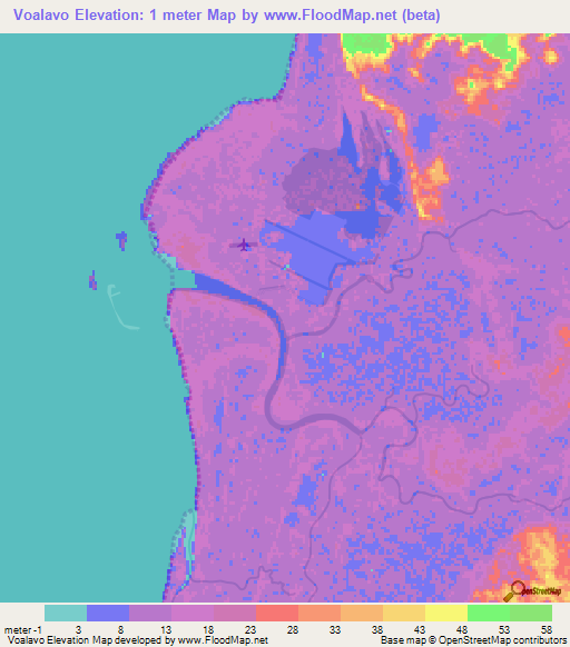 Voalavo,Madagascar Elevation Map