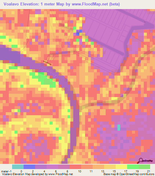 Voalavo,Madagascar Elevation Map