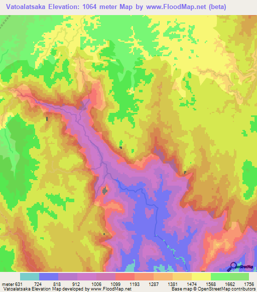 Vatoalatsaka,Madagascar Elevation Map