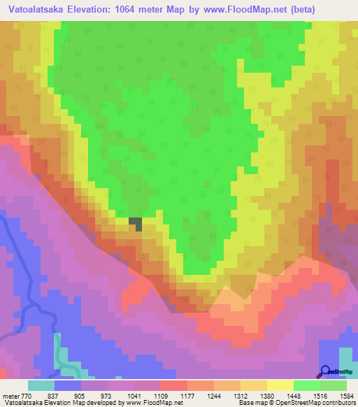 Vatoalatsaka,Madagascar Elevation Map