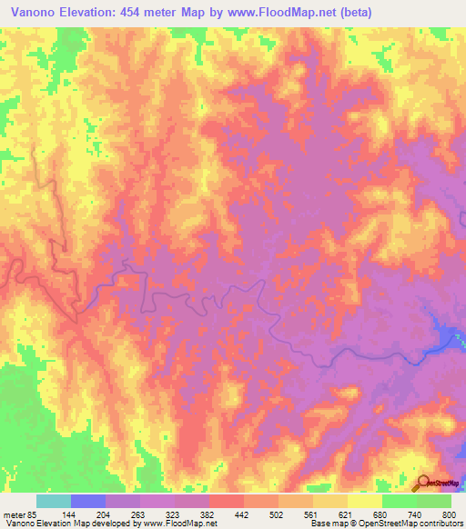 Elevation of Vanono,Madagascar Elevation Map, Topography, Contour