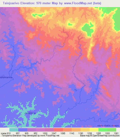 Elevation of Tsinjoarivo,Madagascar Elevation Map, Topography, Contour