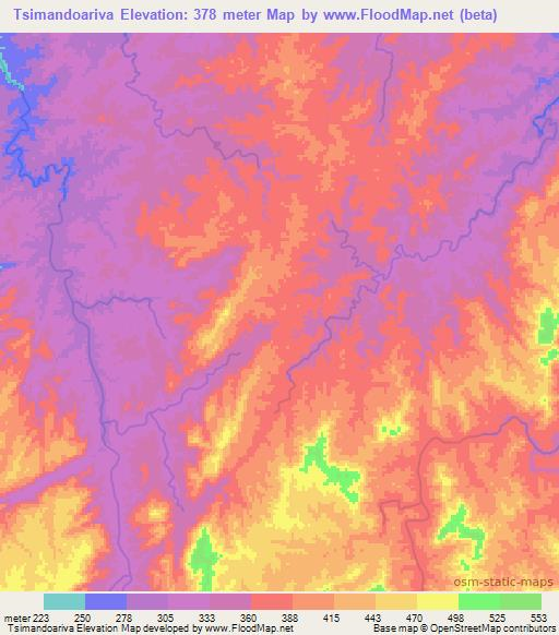 Tsimandoariva,Madagascar Elevation Map