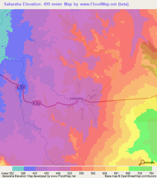 Sakaraha,Madagascar Elevation Map