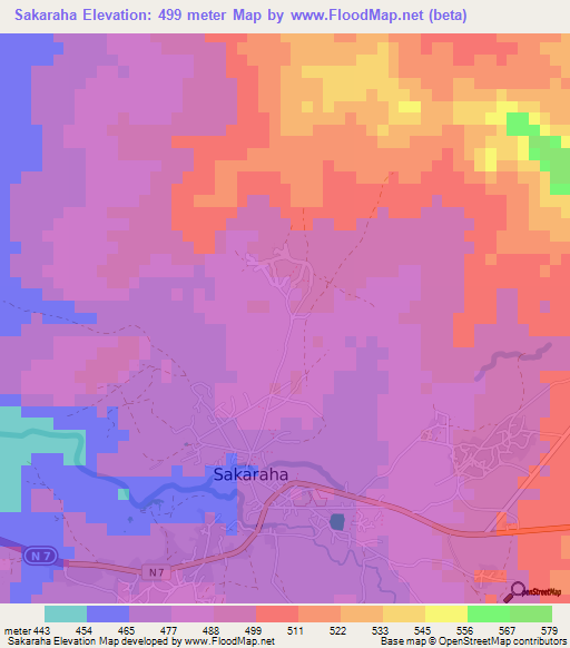 Sakaraha,Madagascar Elevation Map