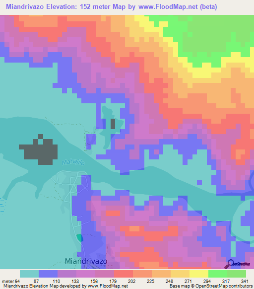 Elevation of Miandrivazo,Madagascar Elevation Map, Topography, Contour