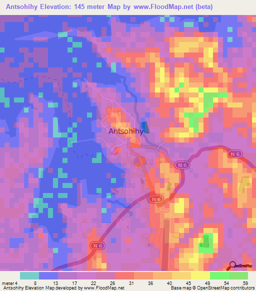 Antsohihy,Madagascar Elevation Map