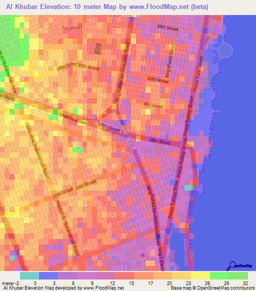 Elevation of Al Khubar,Saudi Arabia Elevation Map, Topography, Contour