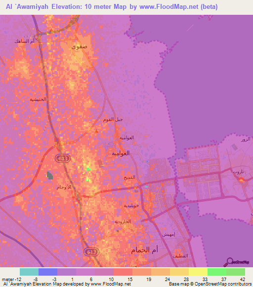 Elevation Of Al `awamiyah,saudi Arabia Elevation Map, Topography, Contour