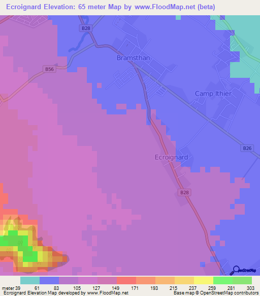 Ecroignard,Mauritius Elevation Map