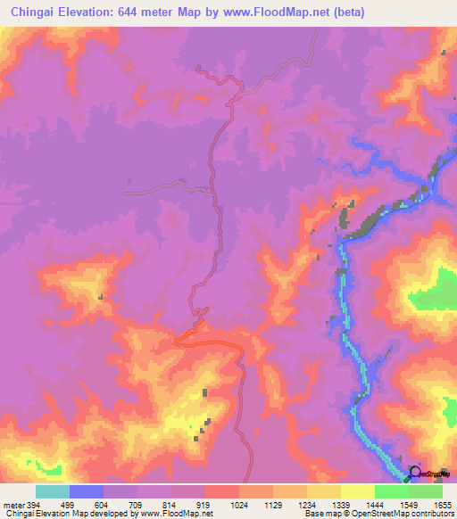 Chingai,Pakistan Elevation Map