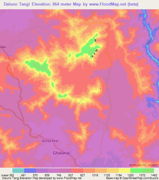 Daluno Tangi,Pakistan Elevation Map