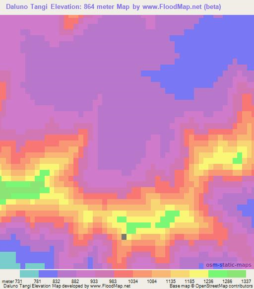 Daluno Tangi,Pakistan Elevation Map