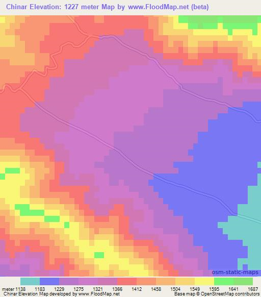 Chinar,Pakistan Elevation Map