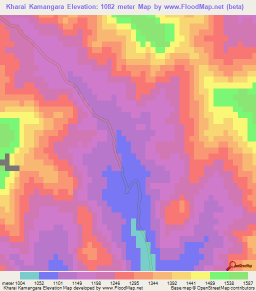 Kharai Kamangara,Pakistan Elevation Map