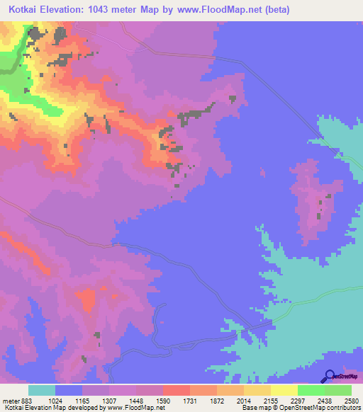 Kotkai,Pakistan Elevation Map