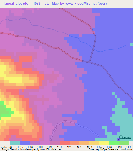 Tangai,Pakistan Elevation Map