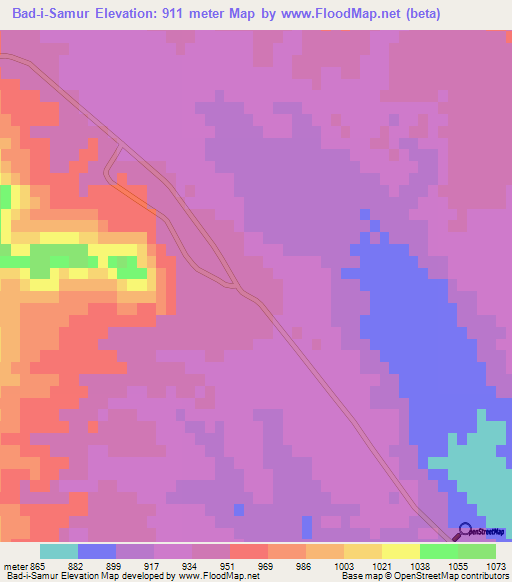 Bad-i-Samur,Pakistan Elevation Map