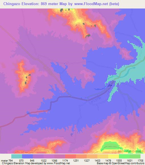 Chingazo,Pakistan Elevation Map