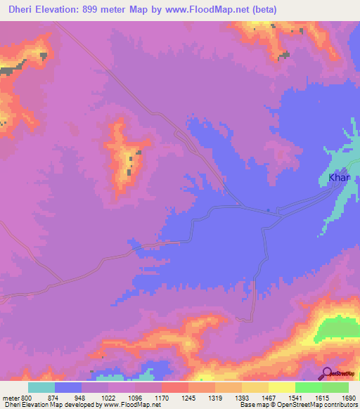 Dheri,Pakistan Elevation Map