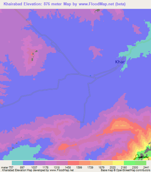 Khairabad,Pakistan Elevation Map