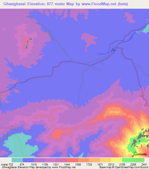 Ghwagbasai,Pakistan Elevation Map