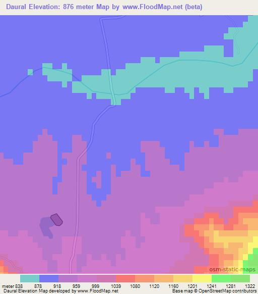 Daural,Pakistan Elevation Map