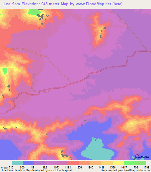 Loe Sam,Pakistan Elevation Map