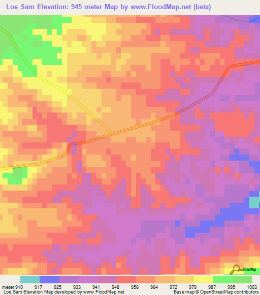 Loe Sam,Pakistan Elevation Map