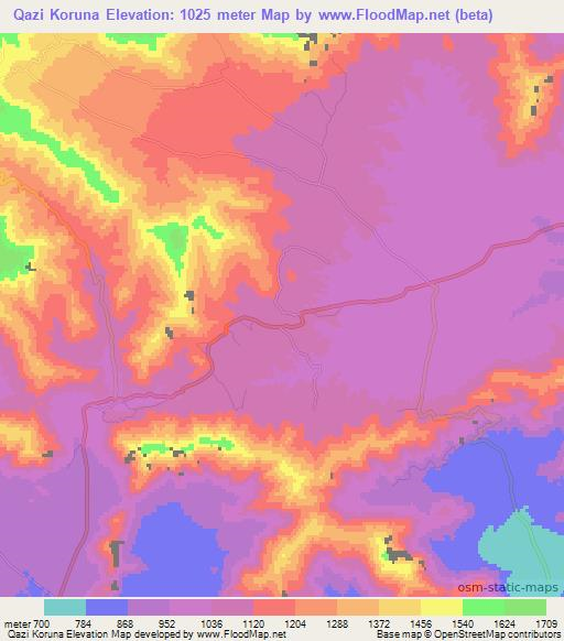 Qazi Koruna,Pakistan Elevation Map