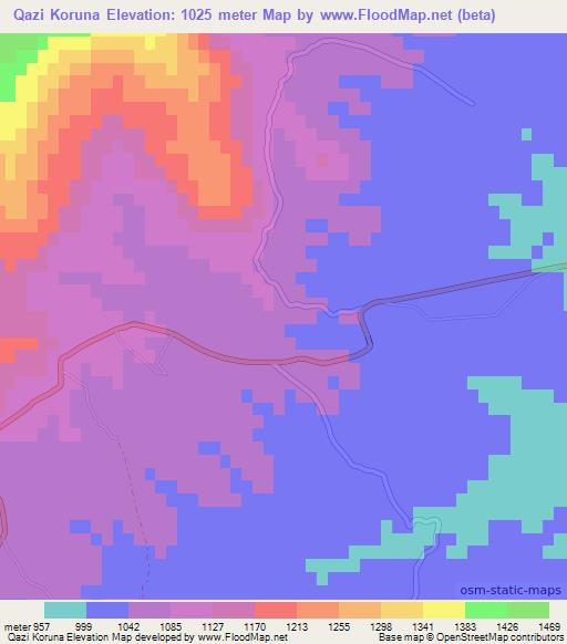 Qazi Koruna,Pakistan Elevation Map
