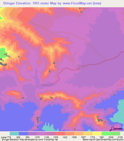 Shingar,Pakistan Elevation Map