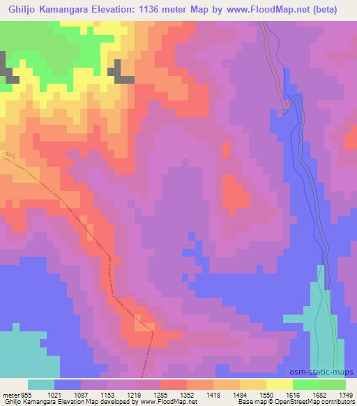 Ghiljo Kamangara,Pakistan Elevation Map