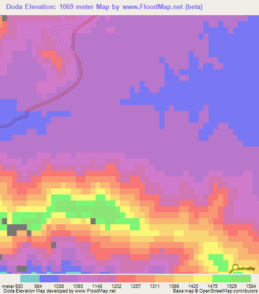 Doda,Pakistan Elevation Map