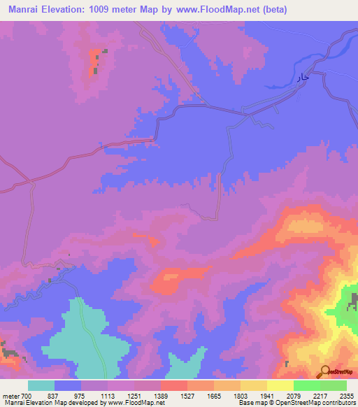 Manrai,Pakistan Elevation Map