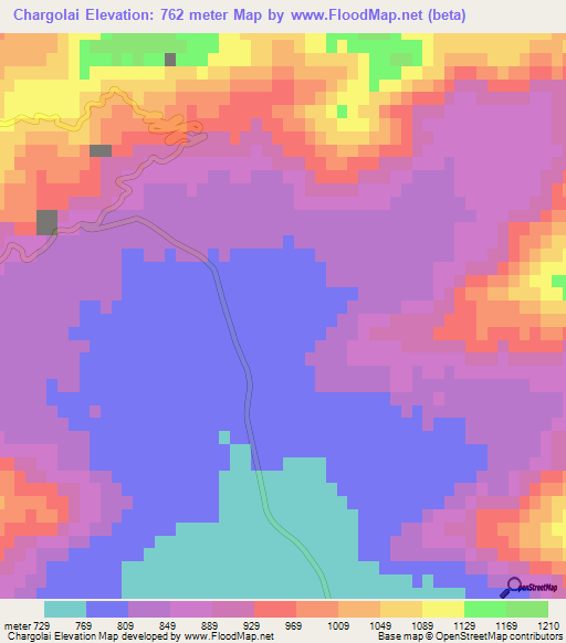 Chargolai,Pakistan Elevation Map