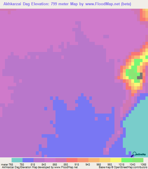 Akhkarzai Dag,Pakistan Elevation Map